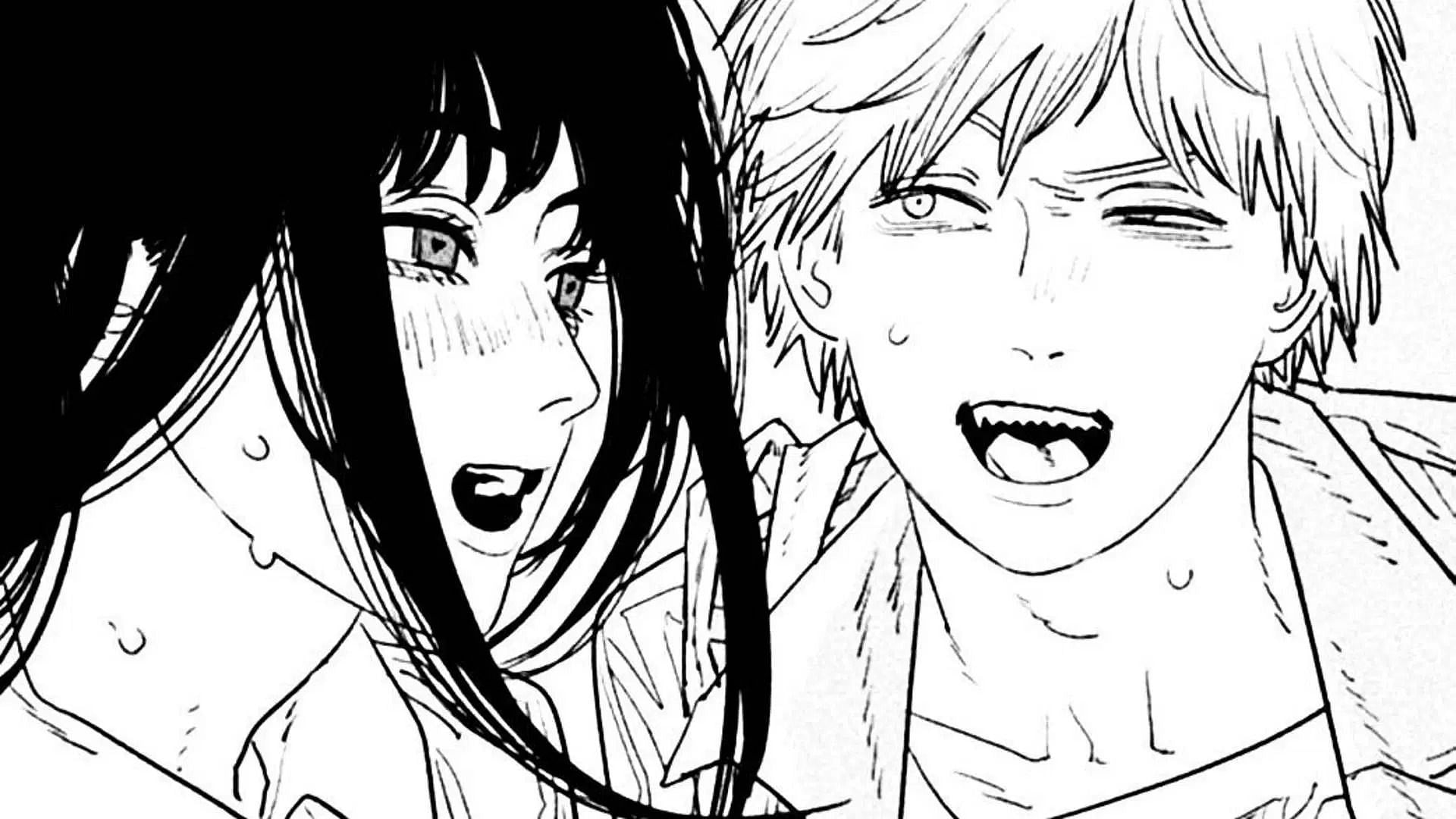 Asa Mitaka and Denji as seen in the manga (Image via Shueisha).